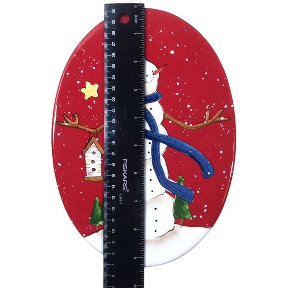 Certified International Hilltop Snowman Oval Cheese Plate by Janet Wecker Frisch - Picture 3 of 4